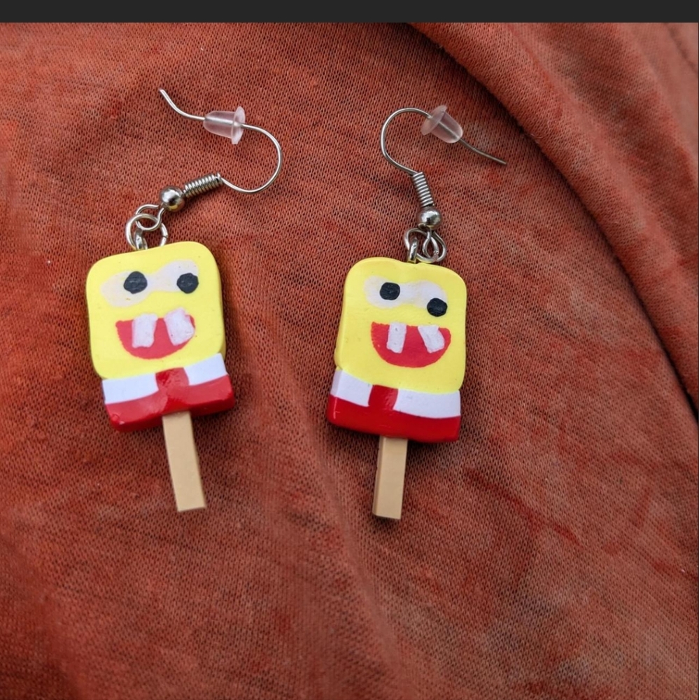 Spongebob popsicle earrings